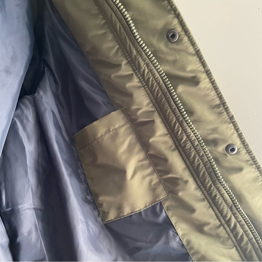 Gap Men’s Olive Green Winter Parka Cold Control Max Snorkel Coat Size Large - Picture 14 of 16